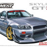Сборная модель "Автомобиль C-WEST BNR34 Skyline GT-R, 2002 г. (Nissan)"   М 1/24