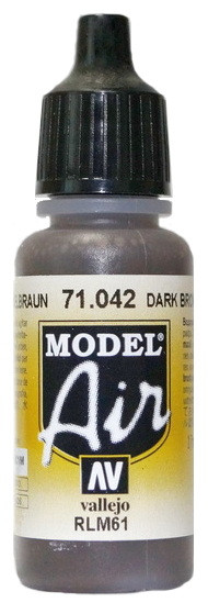 71042 Vallejo Model Air Краска "Тёмно-коричневый", RLM61 / Dark Brown, 17 мл.