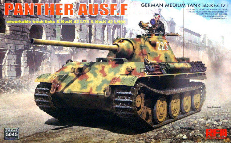 Сборная модель "Немецкий танк Panther Ausf.F с рабочими траками"  М 1/35