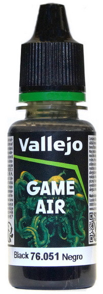 76051 Vallejo Game Air Краска акриловая "Черный" / Black, 17 мл.