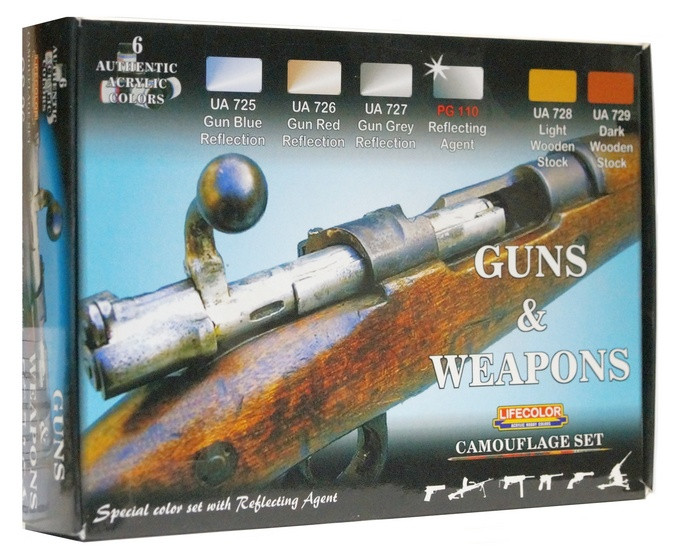 CS26 Lifecolor Набор красок для окраски стволов и оружия / Camouflage Set Guns And Weapons