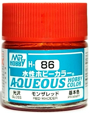 H 86 Mr.Hobby Краска акриловая глянцевая "Карминовый красный" / Red Madder, 10 мл.