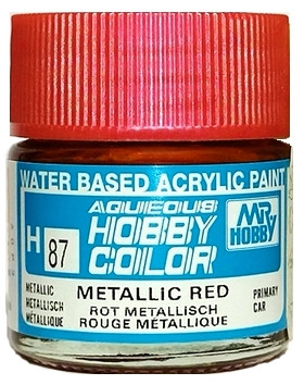H 87 Mr.Hobby Краска акриловая металлик "Красный" / Metallic Red, 10 мл. H 87 Mr.Hobby Краска акриловая металлик "Красный" / Metallic Red, 10 мл.