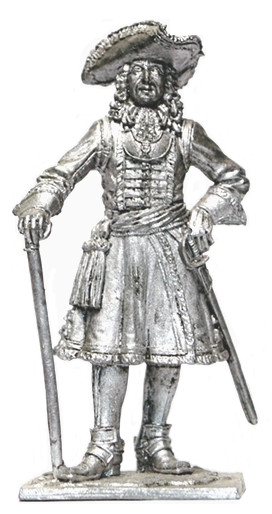 Оловянная миниатюра "Штаб-офицер Преображенского полка, 1698-1700 годы, Россия"