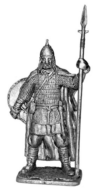 Оловянная миниатюра "Пеший ратник, Русь, 11-15 века" Оловянная миниатюра "Пеший ратник, Русь, 11-15 века"