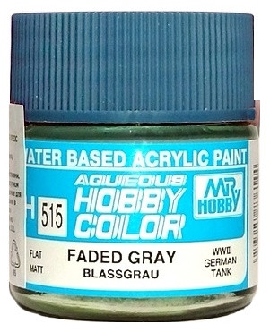 H515 Mr.Hobby Краска акриловая матовая "Выцветший серый немецкий" / Faded Gray WWII German Tank, 10 мл.