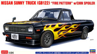 Сборная модель "Автомобиль  Nissan Sunny Truck (GB122) "Огненный узор" со спойлером" (ограниченный выпуск),  М 1/24