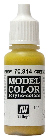 70914 Vallejo Краска акриловая "Охра зеленая" / Green Ochre, 17 мл.
