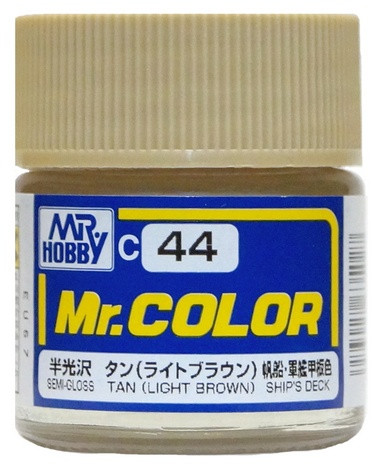 C 44 Mr.Hobby Краска эмалевая полуглянцевая "Светло-коричневый" / TAN, 10 мл.