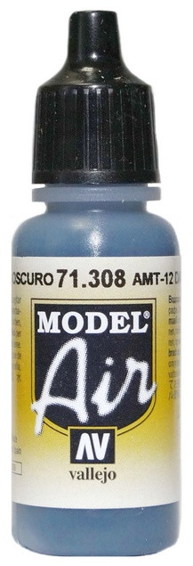 71308 Vallejo Model Air Краска "Тёмно-серый АМТ-12" / AMT-12 Dark Grey, 17 мл.