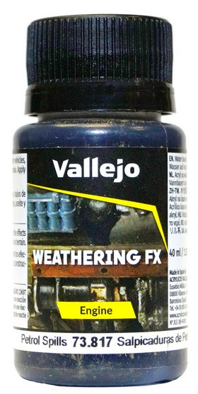 73817 Vallejo Weathering Effects. Эффект "Разлитый бензин" / Engine Fuel Stains, 40 мл.