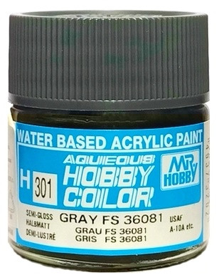 H301 Mr.Hobby Краска акриловая полуматовая "Серый FS36081" / Gray FS36081, 10 мл. H301 Mr.Hobby Краска акриловая полуматовая "Серый FS36081" / Gray FS36081, 10 мл.