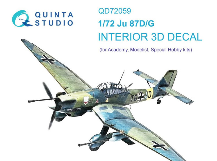 3D Декаль интерьера кабины для модели самолёта Ju-87D/G (Academy/Моделист) М 1/72 3D Декаль интерьера кабины для модели самолёта Ju-87D/G (Academy/Моделист) М 1/72