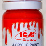C1007 ICM Краска акриловая для творчества, цвет "Глубокий красный" (Deep Red), 12 мл.