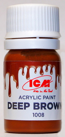 C1008 ICM Краска акриловая для творчества, цвет "Темно-коричневый" (Deep Brown), 12 мл.
