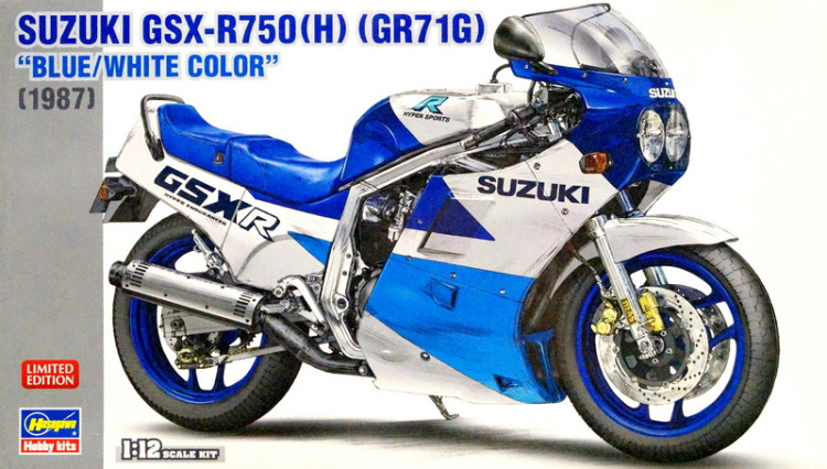 Сборная модель "Мотоцикл Suzuki GSX-R750H (GR71G) Blue/White Color"   М 1/12