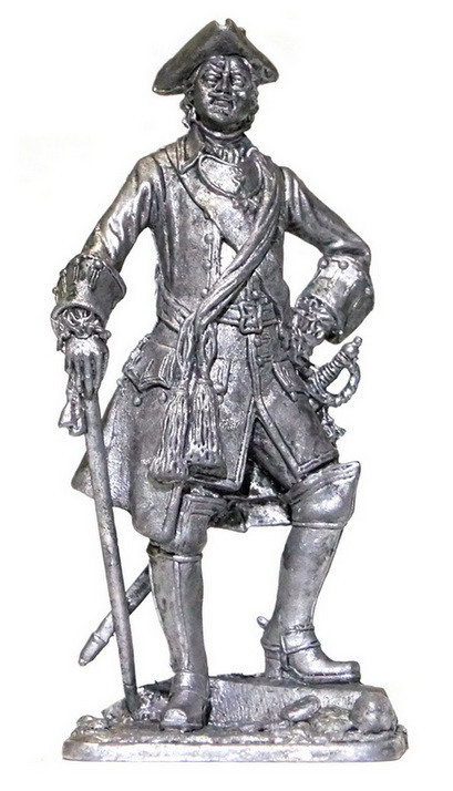 Оловянная миниатюра "Император Петр Первый, Россия, 1720 год"