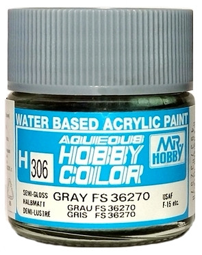 H306 Mr.Hobby Краска акриловая полуматовая "Серый FS36270" / Gray FS36270, 10 мл. H306 Mr.Hobby Краска акриловая полуматовая "Серый FS36270" / Gray FS36270, 10 мл.