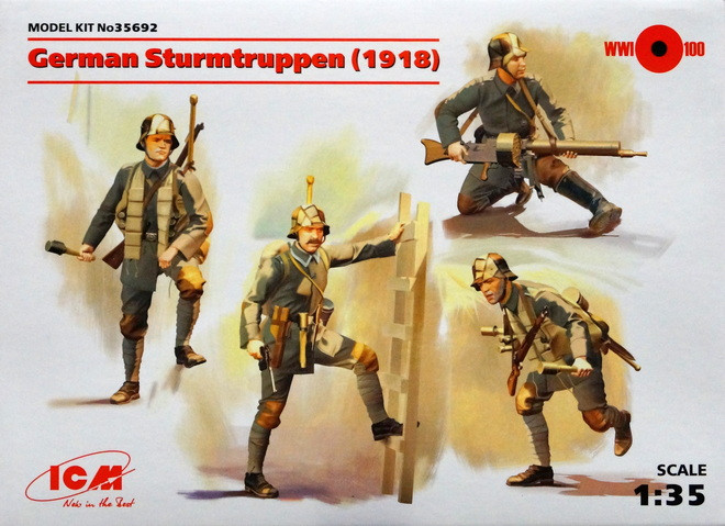 Набор миниатюр "Германская штурмовая пехота, 1-я МВ"  М 1/35
