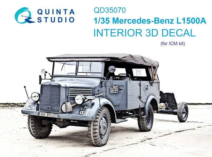 3D Декаль интерьера кабины для модели автомобиля Mercedec-Benz L1500A (ICM)  М 1/35