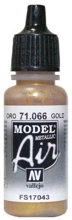 71066 Vallejo Model Air Краска "Золото", FS17043 / Gold (Metallic), 17 мл.