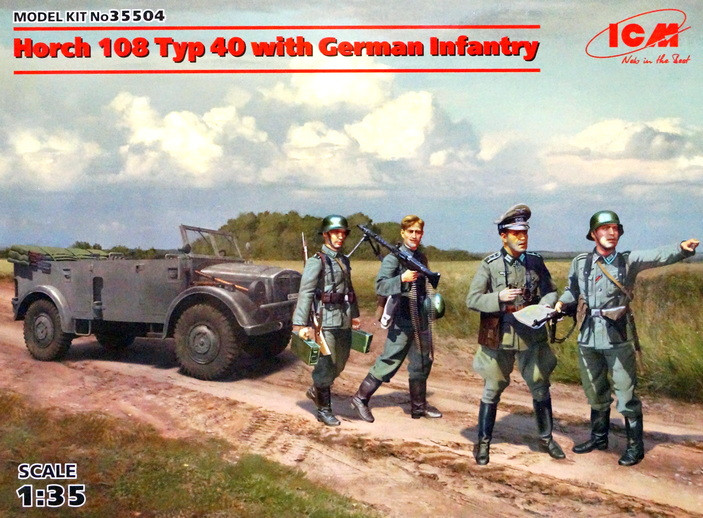 Сборная модель "Немецкий автомобиль "Horch 108 Typ 40" с германской пехотой"  М 1/35