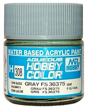 H308 Mr.Hobby Краска акриловая полуматовая "Светлый призрачный серый FS36375" / Light Ghost Gray FS36375, 10 мл. H308 Mr.Hobby Краска акриловая полуматовая "Светлый призрачный серый FS36375" / Light Ghost Gray FS36375, 10 мл.