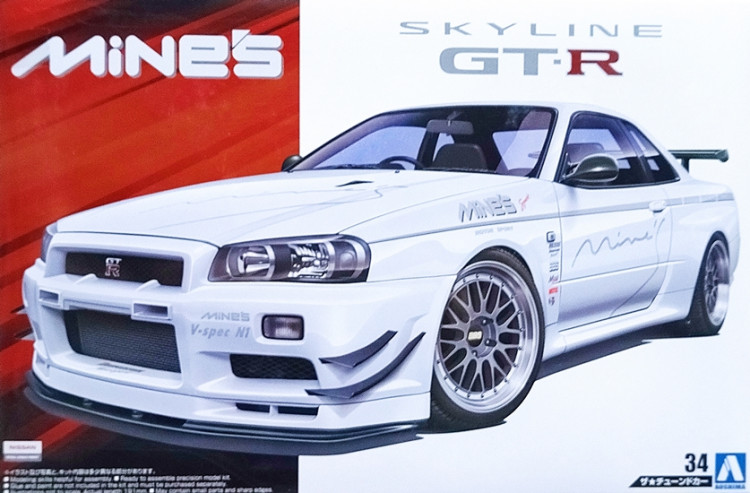 Сборная модель "Автомобиль Nissan Skyline BNR34 Mine's"  М 1/24