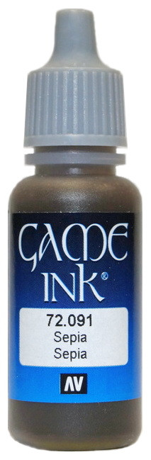 72091 Vallejo Game Color Ink Чернила "Сепия" / Sepia, 17 мл.