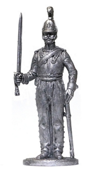 Оловянная миниатюра "Рядовой армейского кирасирского полка. Россия, 1812-1814 годы"