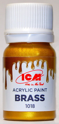 C1018 ICM Краска акриловая для творчества, цвет "Латунь" (Brass), 12 мл.