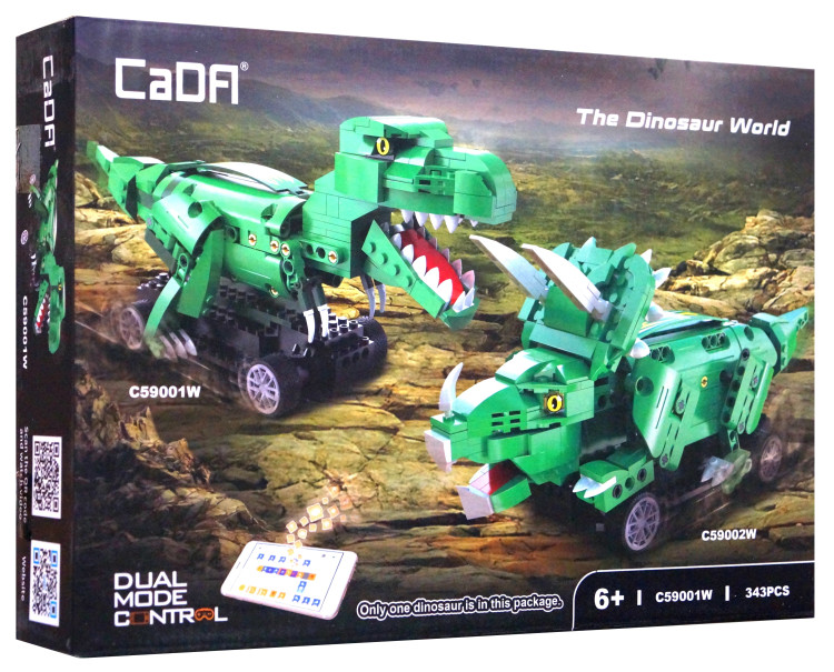 Конструктор CADA "Мир динозавров T-Rex", 343 дет., на радиоуправлении