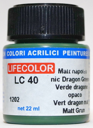 LC040 Lifecolor Краска "Зелёный драгунский" / Napoleonic Dragon Green, 22 мл.