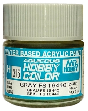 H315 Mr.Hobby Краска акриловая глянцевая "Серый FS16440" / Gray FS16440, 10 мл.