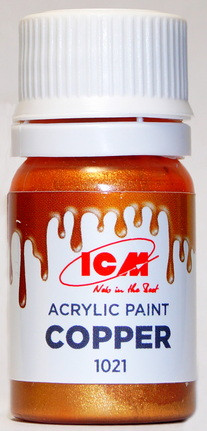 C1021 ICM Краска акриловая для творчества, цвет "Медь" (Copper), 12 мл.