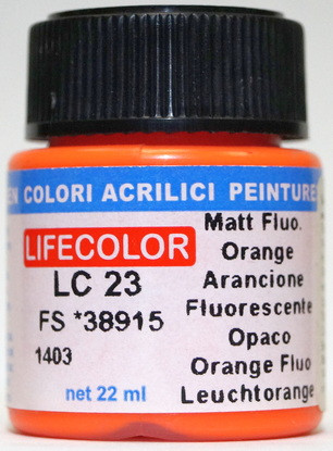 LC023 Lifecolor Краска "Флюорисцентный оранжевый" / Fluorescent Orange, FS38915, 22 мл.