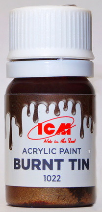 C1022 ICM Краска акриловая для творчества, цвет "Жженое олово" (Burnt Tin), 12 мл.