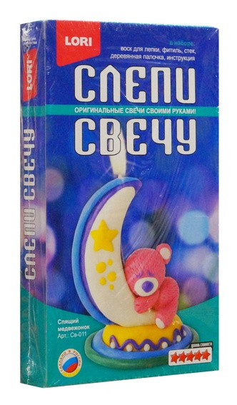 Свеча восковая "Спящий медвежонок"