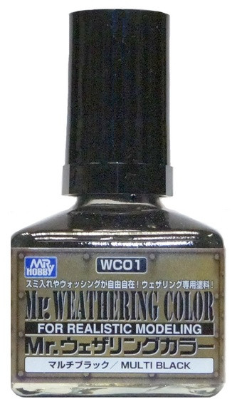 WC01 Смывка для моделей MR.Weathering Color "Черный" / Multi Black, 40 мл.