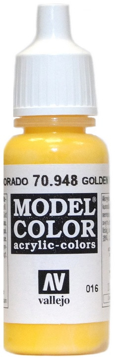 70948 Vallejo Краска акриловая "Золотисто-желтый" / Golden Yellow, 17 мл.