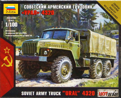 Сборная модель "Советский армейский грузовик "Урал-4320"  М 1/100