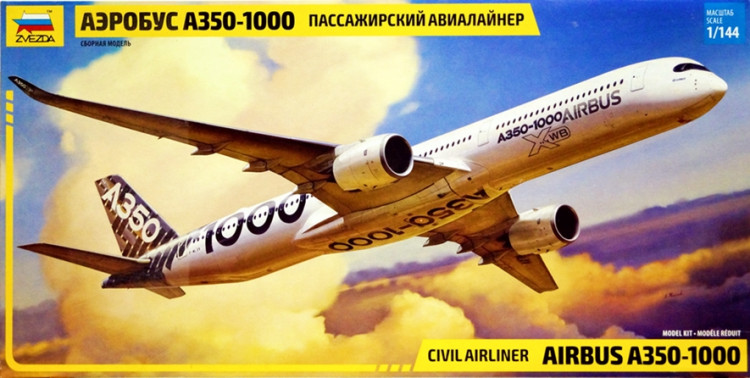 Сборная модель "Авиалайнер Airbus А350-1000"   М 1/144