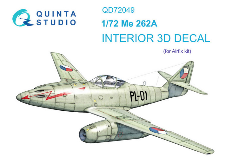3D Декаль интерьера кабины для модели Me-262A (Airfix) М 1/72 3D Декаль интерьера кабины для модели Me-262A (Airfix) М 1/72