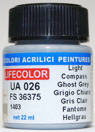 UA026 Lifecolor Краска "Светлый призрачный серый" / Light Ghost Grey, FS36375, 22 мл.