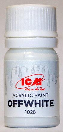 C1028 ICM Краска акриловая для творчества, цвет "Грязно-белый (Off white), 12 мл.