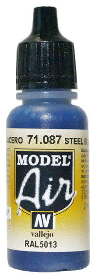 71087 Vallejo Model Air Краска "Стальной синий" RAL5013 / Steel Blue, 17 мл.
