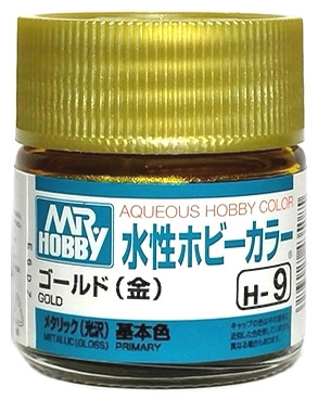H 9 Mr.Hobby Краска акриловая металлик "Золото" / Gold, 10 мл. H 9 Mr.Hobby Краска акриловая металлик "Золото" / Gold, 10 мл.