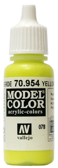 70954 Vallejo Краска акриловая "Желто-зеленый" / Yellow Green, 17 мл.