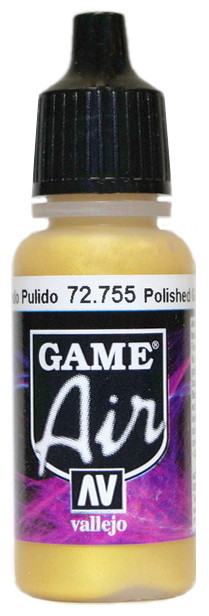 72755 Vallejo Game Air Краска "Полированное золото" / Polished Gold, 17 мл.