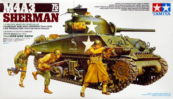 Сборная модель "Американский танк M4A3 Sherman с 75-мм пушкой"  М 1/35